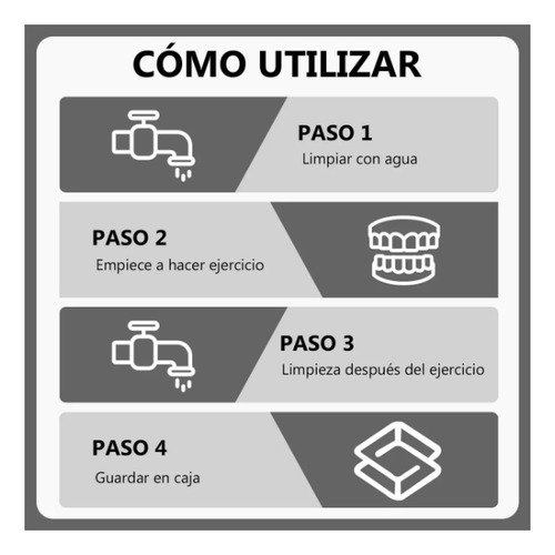 Ejercitadores Para Cara, Cuello Y Mandíbula masticador silicona blanco negra gris ejercicio 7pc