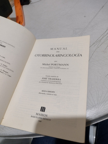 Manual De Otorrinolaringología Michel Portmann (Usado)