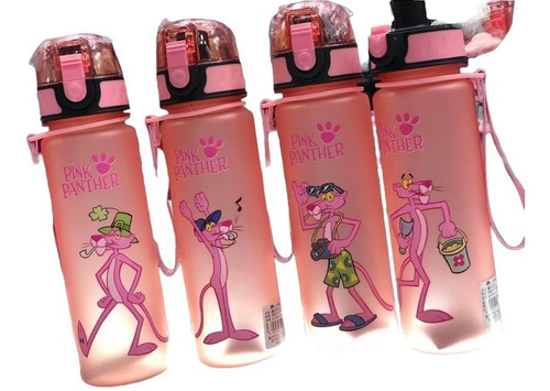 Termo Botella De Agua Pantera Con Agarre 500ml Color Rosa