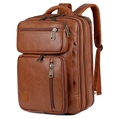 Maleta De Cuero Laptop Backpack Híbrido 15.6 Inch H8hp4