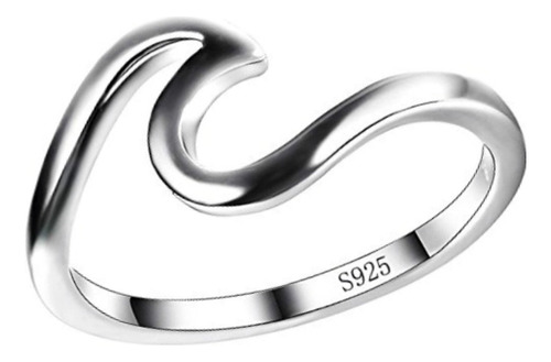 Leecco Anillos De Plata De Ley 925 Con Ondas Para Mujeres Y.