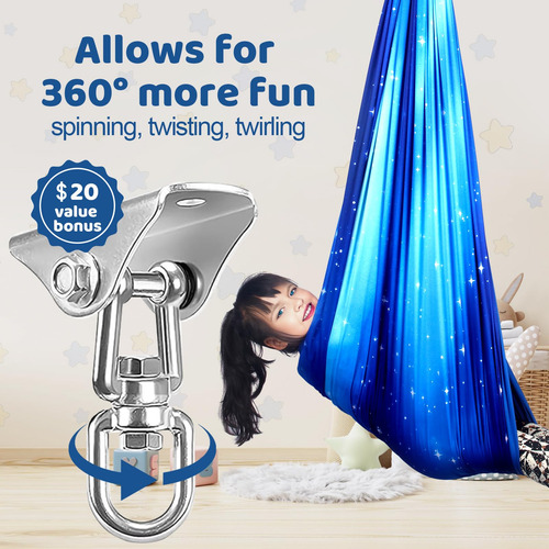 Columpio Sensorial Doble Capa Para Niños Y Adultos 300 Lbs Azul (star Blue)