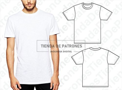 Molde Patrón Imprimible Remera Básica Hombre Del S Al 3xl