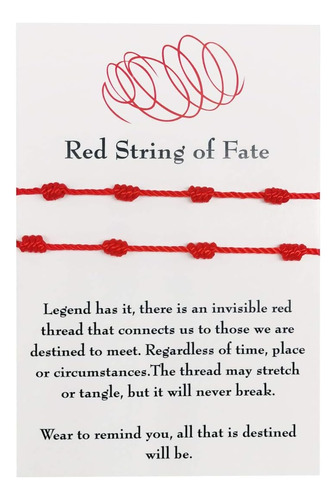 Pulseras Nudo Red String Of Fate Hechas A Mano Cuerda Roja