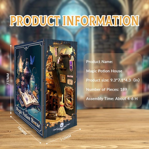 Kit De Rincón De Libro Mágico Para Bricolaje En Miniatura