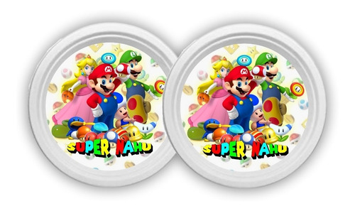 Mario Bros Pack X10 Platos Para Torta Personalizado