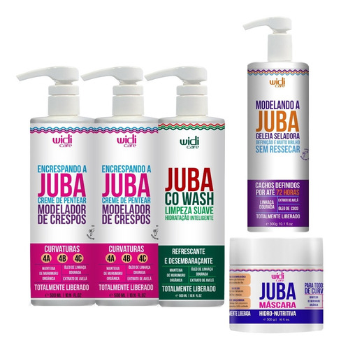 Kit Juba Widi Care Geleia, Máscara, Co Wash Dois Encrespando