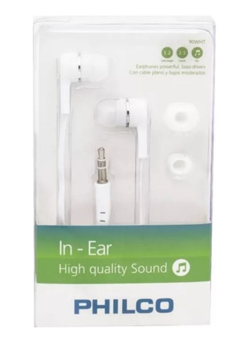Audifonos Philco 90wht In Ear Jack 3.5mm Blanco