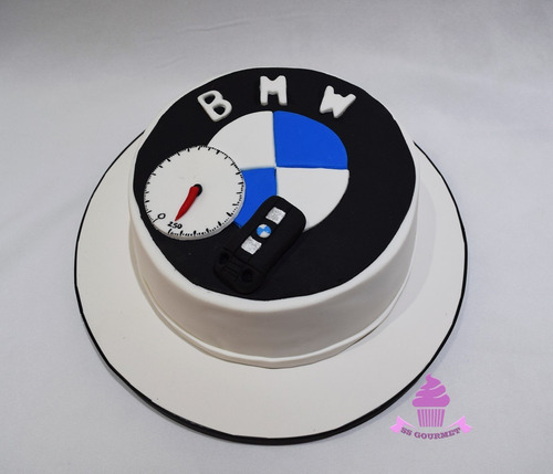 Torta Bmw Auto Personalizada Tematica Velocimetro Alarma 