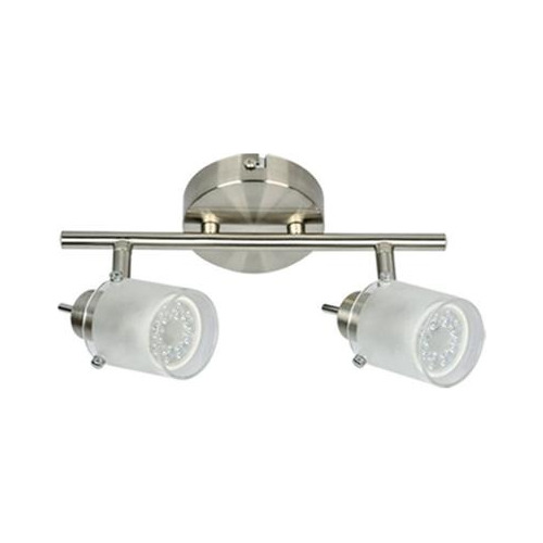 Aplique Barral 2 Luces Movil Acero Mambru C/ Lamp Led F