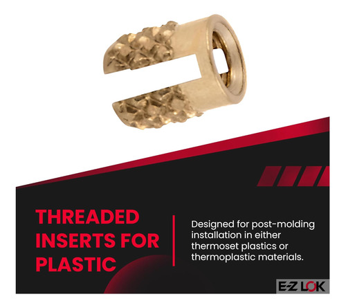 Inserto Roscado E-z Lok Para Plástico Flush Brass Preshs De