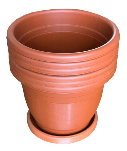 Imagen 1 de 3 de Kit 6 Macetas 31x24 Promo Plástico Plantas Ventanas Jardin