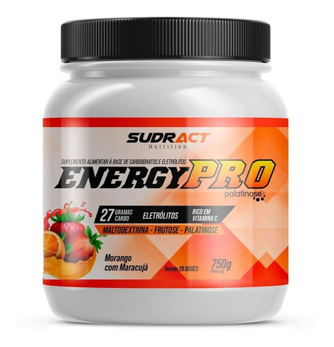 Pote Energy Pro 750g Morango Maracujá Sudract Palatinose