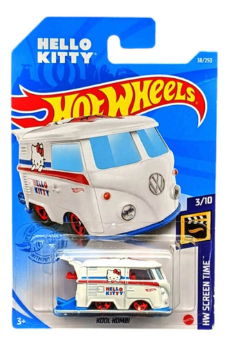 Hotwheels Screen Time 2021 Hello Kitty - Kool Kombi 1:64 Blanco
