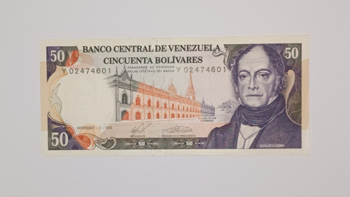 Billete De Venezuela 50 Bs Noviembre 3 1988  Sin Circular Y8