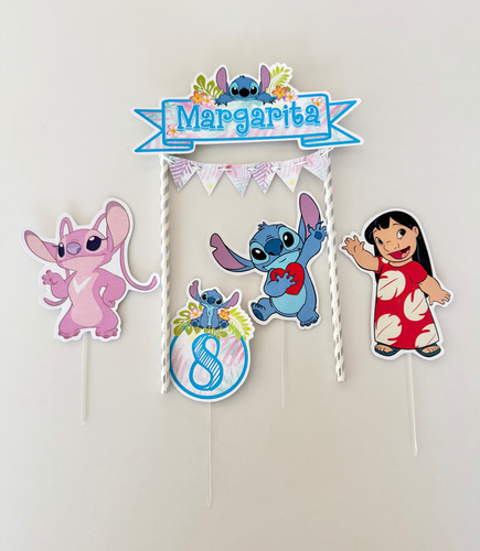 Set De Toppers Para Torta Personalizado De Lilo Y Stitch Varios Personalizado