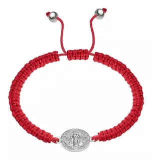 Pulsera Hilo Roja San Benito De Plata .925 Agálea