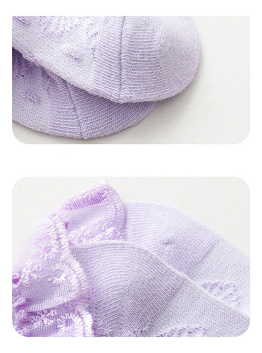 5 Pares De Calcetines De Algodón Con Volantes Y Encaje Hasta
