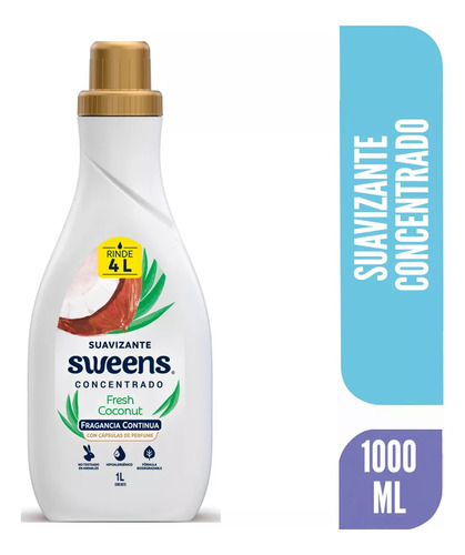 Sweens Suavizante Ropa Concentrado Fresh Coconut Frasco 1 L