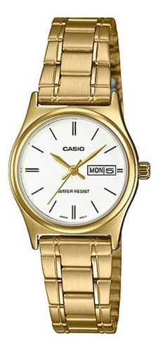 Reloj Casio Ltp-v006g-9b Para Dama Dorado 
