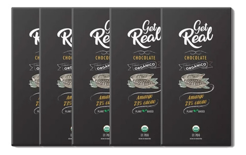 Get Real Chocolate 73% Cacao Organico X 5 Unidades
