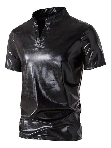 Camisa Polo Informal Manga Corta Con Cuello En V Para Hombre