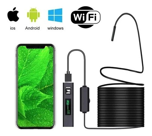 Cámara Endoscopio Wifi Android iPhone Y Pc Cable Waterproof