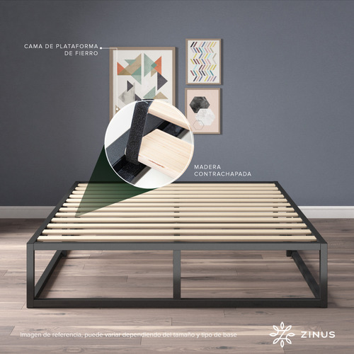 Cama Joseph Zinus Colchón Espuma 1.5 Plazas Long 25cms