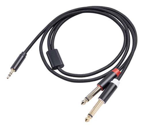 De 3,5 Mm 1/8 Trs A Doble 6,35 Mm 1/4 Ts Para Tarjeta De 1m