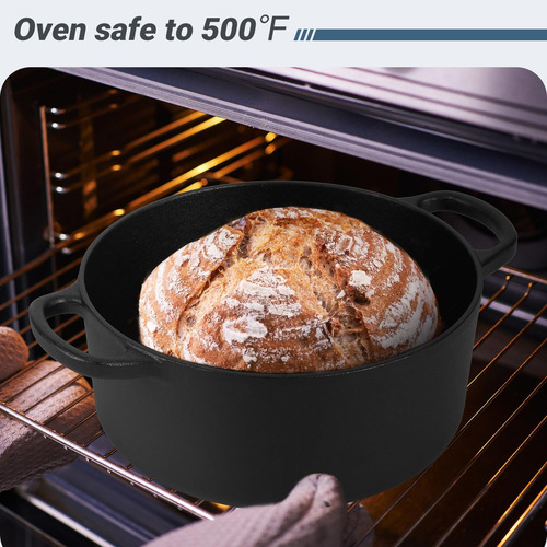 6 Qt Basics Pot De Horno Holandés De Hierro Fundido Con Tapa