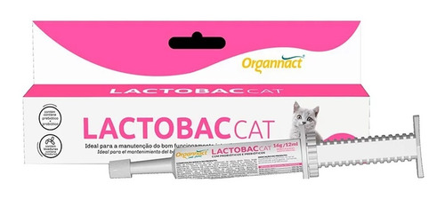 Lactobac Cat 16g Organnact - Probiotico Prebiotico P/ Gatos