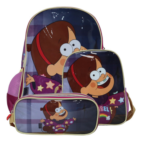 Kit Mochila Lonchera Y Lapicera Escolar Gravity Falls 