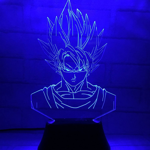 Gran Imagen Dragon Ball Z Goku Acrilico 3d Noche Luces Usb | Envío gratis