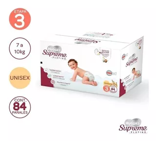 Pañales Huggies Supreme Platino Etapa 3 Unisex 84 Piezas