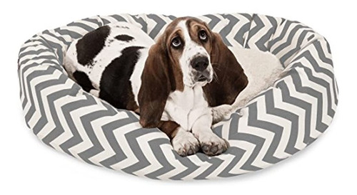 Majestuosa Cama Chevron Sherpa Bagel Para Mascotas