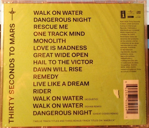 Imagen 2 de 2 de Thirty Seconds To Mars- America- Cd Nuevo