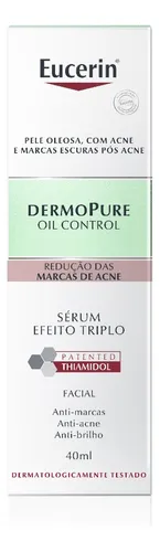 EUCERIN Sérum Facial AntiAcne Dermo Pure Efeito Triplo 40ml, AntiOleosidade, AntiManchas, Thiamidol, Peles Oleosas