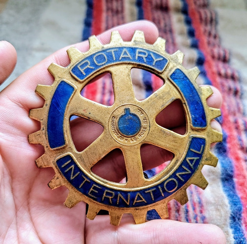 Antigua Insignia De Bronce Rotary Club 