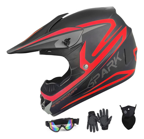 Sanqing - Casco De Motocicleta, Motocross, Bmx, Mx, Cuatrimo