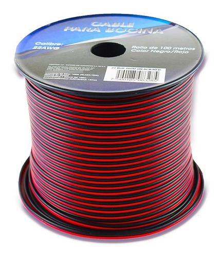 Cable Para Bocina Audio Bicolor Calibre 22 Awg 100m