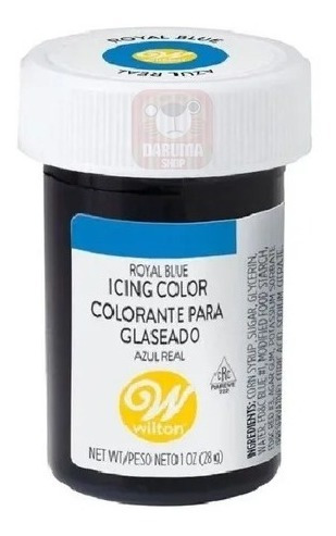 Imagen 2 de 9 de Colorante En Gel Azul Real Comestibles Wilton Glace Real