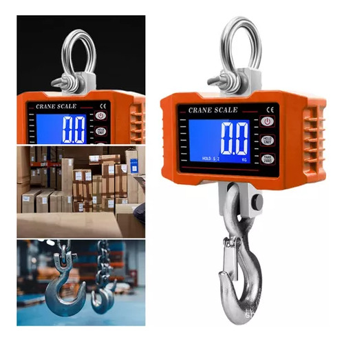 Balanza Para 1000kg Comerciales Dijitales Pantalla Led Hd Naranja