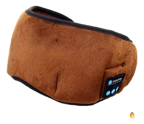 Máscara De Dormir Meditar Bluetooth Musical Com Fone De Ouvido Tapa Olho Marrom Ecommercebv