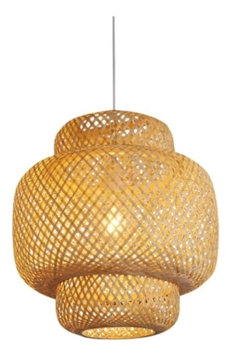 Lámpara Colgante Cilíndrico Bambú E27 0500mm