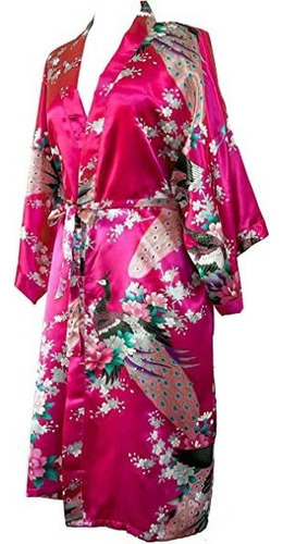 Bata Corta De Satén Sexy Para Mujer, Bata Larga Tipo Kimono