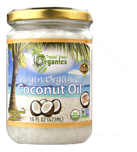 Tropical Green Organics Aceite De Coco Organico Virgen, Tarr