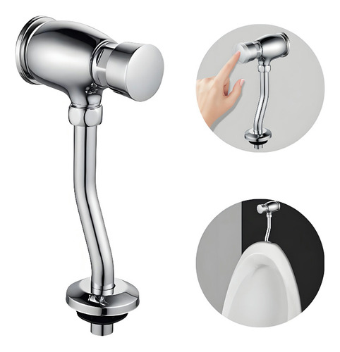 Fluxómetro Llave Mingitorio Push, Resorte Alta Calidad Lujo, Válvula de Descarga Manual para Urinario, con Temporizador, 10 Piezas, Ideal para Baños Públicos y Privados