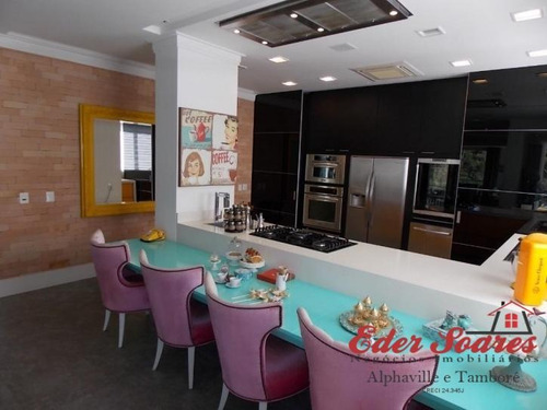 Imagem 8 de 15 de Penthouse Tamboré: Finíssima Decoração: Porteira Fechada - Es336k