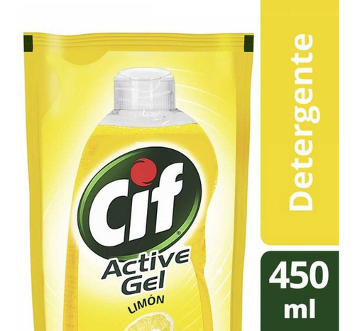 Detergente Concentrado Cif Active Gel Limon Repuesto X 450ml
