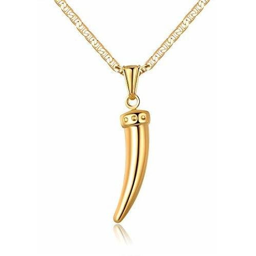 Cadena Oro Collar Diente Tiburón 18k Para Hombres Y Niños